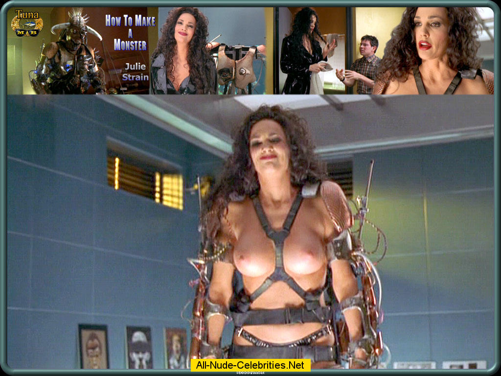 Busty Julie Strain exposed her nude body movie captures.